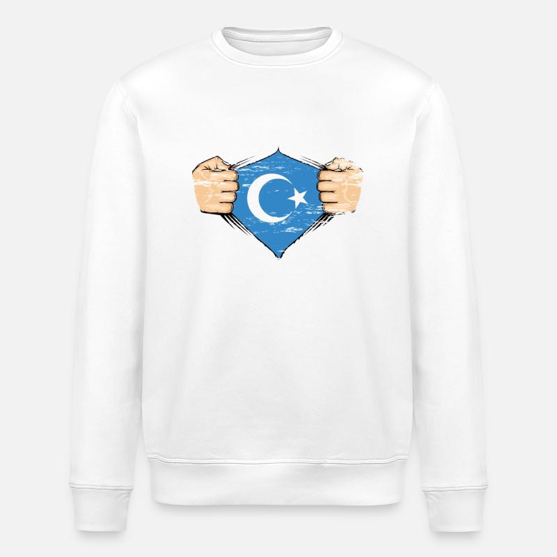 Uiguren Flagge Design used - Stanley/Stella Unisex Bio-Sweatshirt ROLLER - Weiß