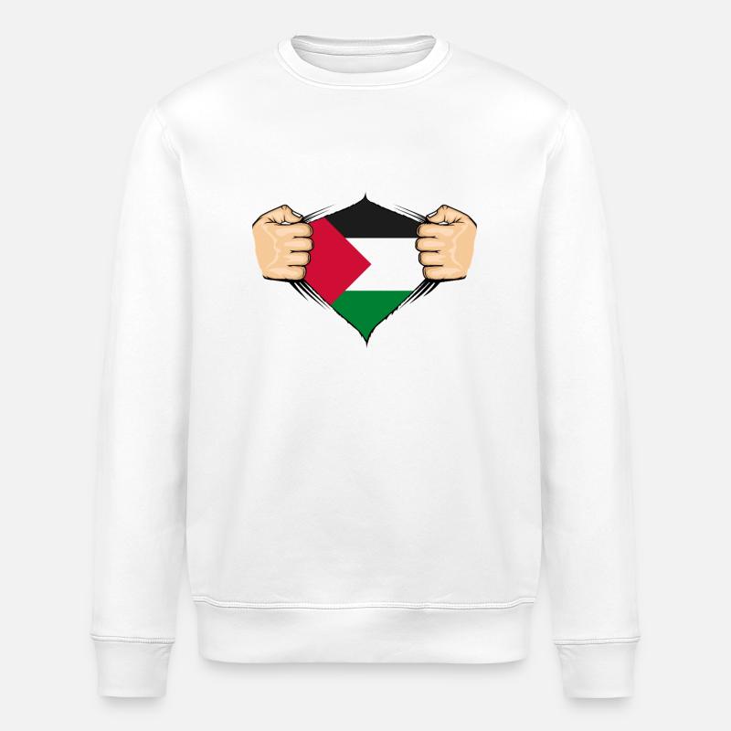 Palästina Flagge Design - Stanley/Stella Unisex Bio-Sweatshirt ROLLER - Weiß
