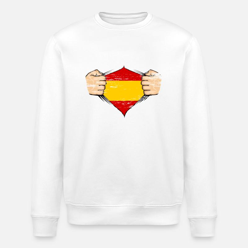 Drapeau espagnol utilisé - Sweat bio ROLLER Stanley/Stella Unisexe - blanc