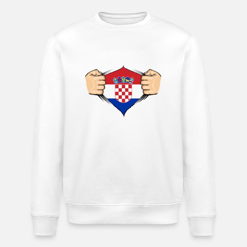 Kroatien Flagge Design - Stanley/Stella Unisex Bio-Sweatshirt ROLLER - Weiß
