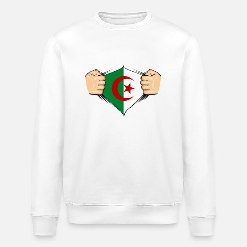 Conception du drapeau de l’Algérie - Sweat bio ROLLER Stanley/Stella Unisexe - blanc