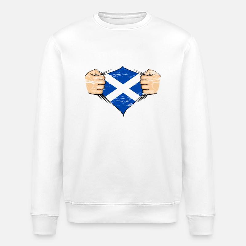 Drapeau de l’Écosse utilisé - Sweat bio ROLLER Stanley/Stella Unisexe - blanc