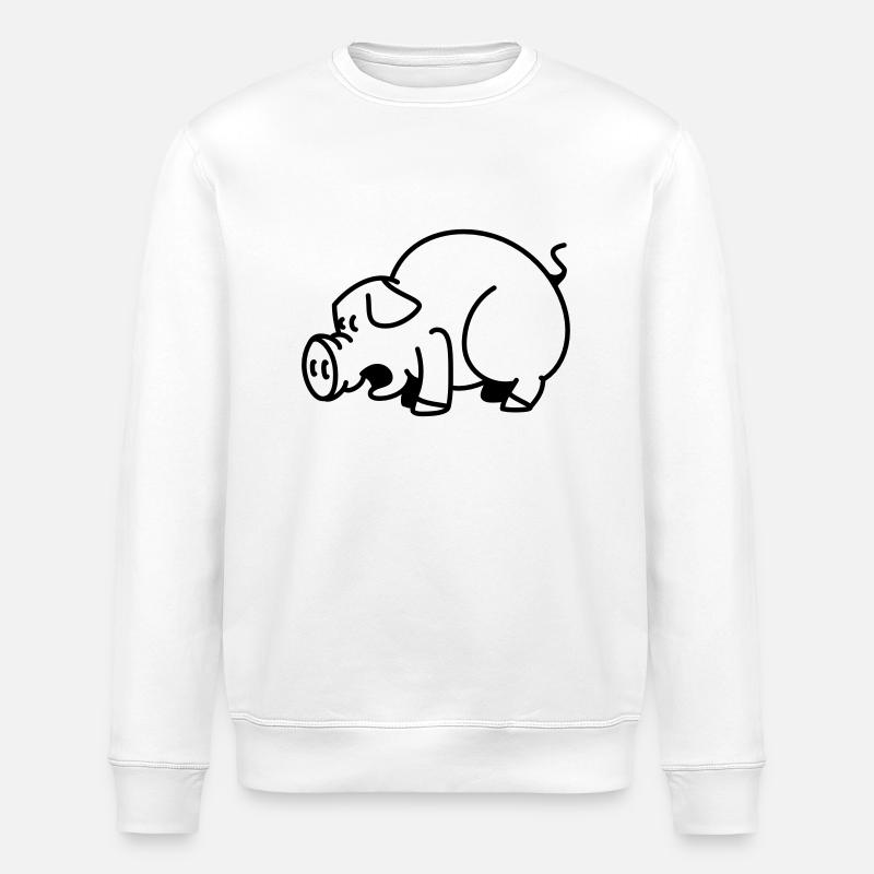 Schwein - Stanley/Stella Unisex Bio-Sweatshirt ROLLER - Weiß