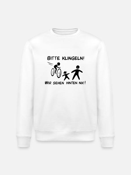 Bitte klingeln! Radfahrer-Hund - Stanley/Stella Unisex Bio-Sweatshirt ROLLER - Weiß
