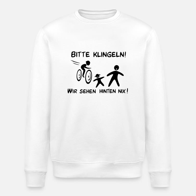 Bitte klingeln! Radfahrer-Kind - Stanley/Stella Unisex Bio-Sweatshirt ROLLER - Weiß