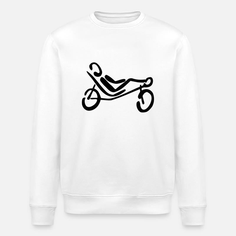 Liegerad Fahrrad - Stanley/Stella Unisex Bio-Sweatshirt ROLLER - Weiß