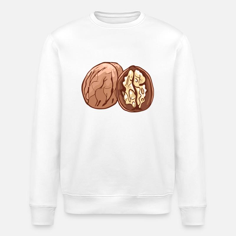 Real walnut nuts nut walnutwalnuts - Stanley/Stella ROLLER Unisex Organic Sweatshirt - white