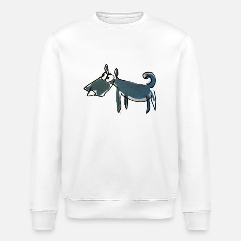Hund Zeichnung - Stanley/Stella Unisex Bio-Sweatshirt ROLLER - Weiß