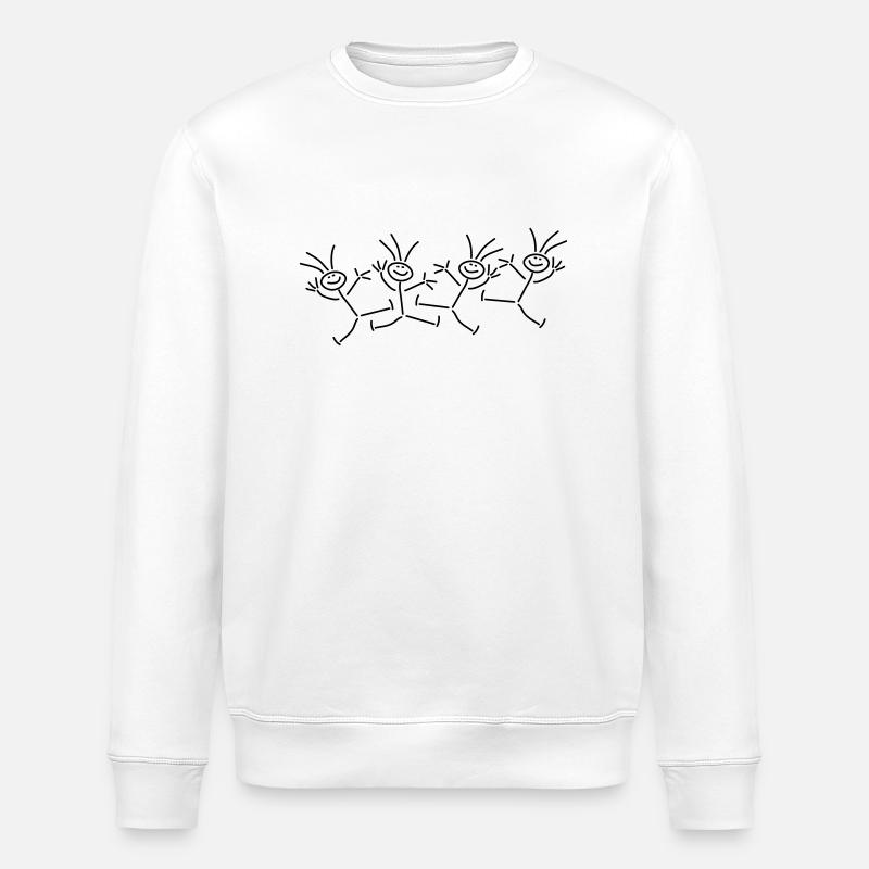 Happy Party Stick Figures - Stanley/Stella Unisex Bio-Sweatshirt ROLLER - Weiß
