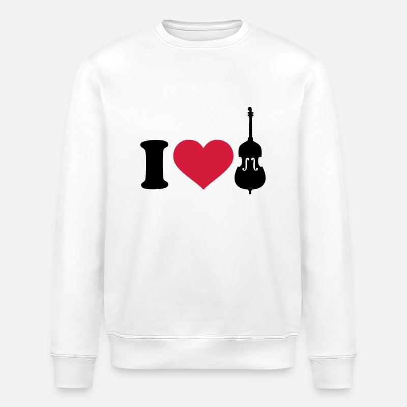 I love Contrabasse - Sweat bio ROLLER Stanley/Stella Unisexe - blanc