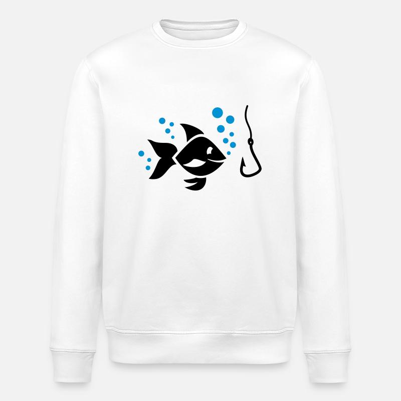 Fish - Stanley/Stella ROLLER Unisex Organic Sweatshirt - white