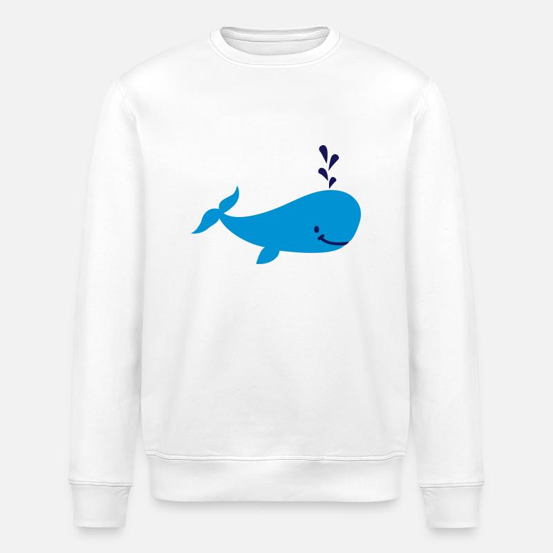Baleine - Sweat bio ROLLER Stanley/Stella Unisexe - blanc