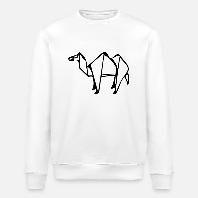 kamel_origami_01 - Stanley/Stella Unisex Bio-Sweatshirt ROLLER - Weiß