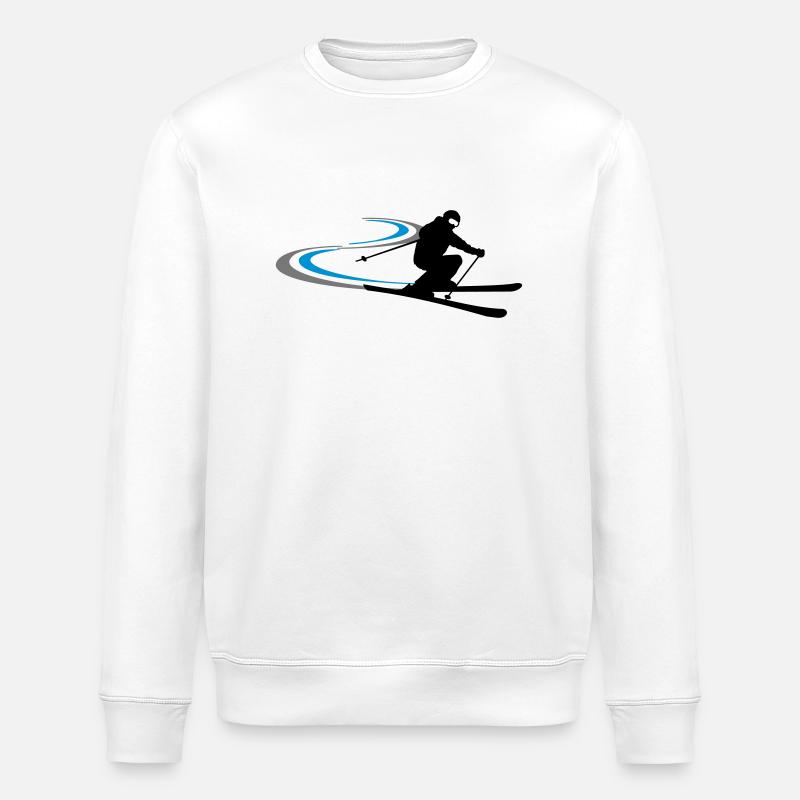 Winter - Skifahrer - Stanley/Stella Unisex Bio-Sweatshirt ROLLER - Weiß