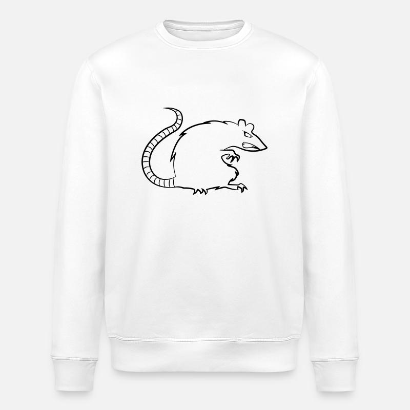 Rat mal effrayant cool - Sweat bio ROLLER Stanley/Stella Unisexe - blanc