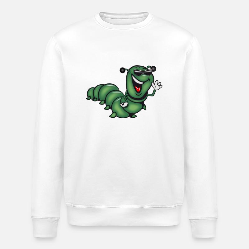 caterpillar hat funny - Stanley/Stella ROLLER Unisex Organic Sweatshirt - white