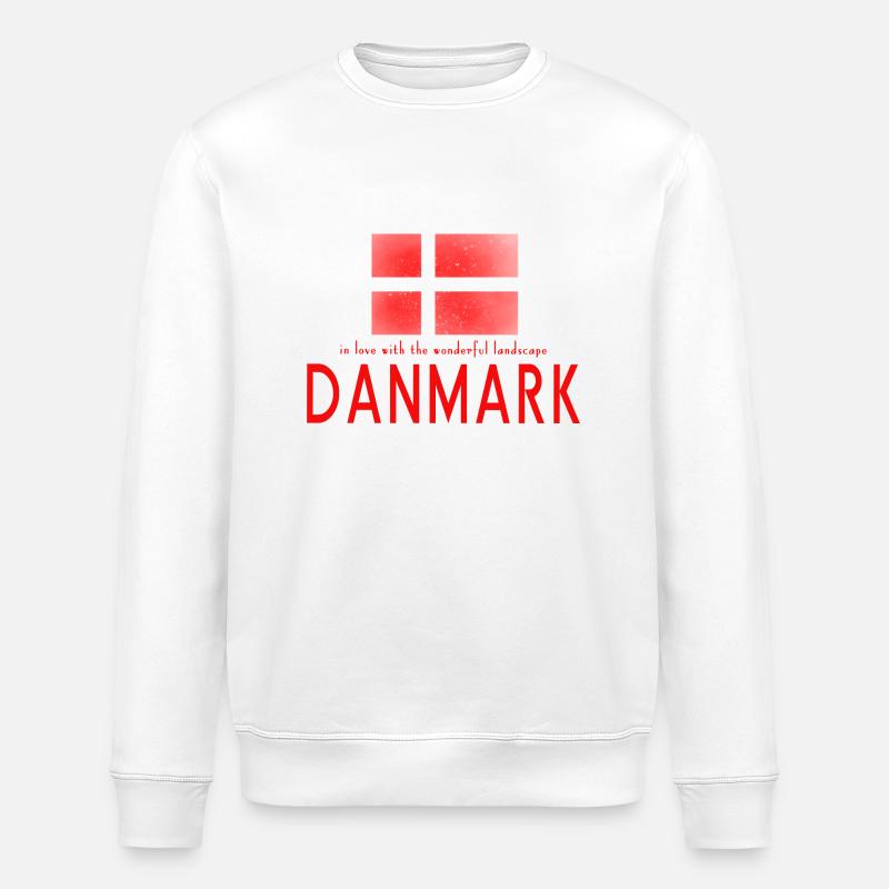 Danmark, Denmark - Stanley/Stella ROLLER Unisex Organic Sweatshirt - white