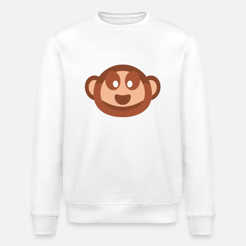 Affe (Bubble) - Stanley/Stella Unisex Bio-Sweatshirt ROLLER - Weiß