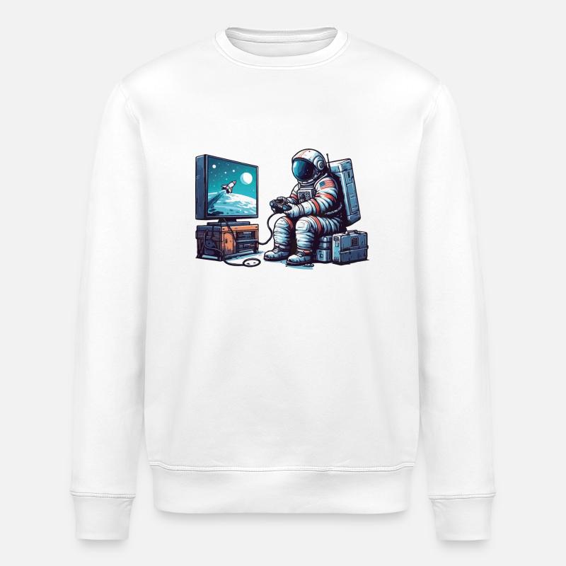 Astronaut Gaming - Stanley/Stella Unisex Bio-Sweatshirt ROLLER - Weiß
