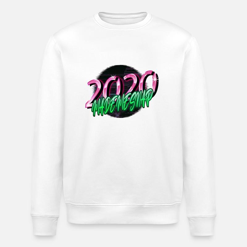 Computer Dinosaur Tshirt Beach Birthday - Stanley/Stella ROLLER Unisex Organic Sweatshirt - white