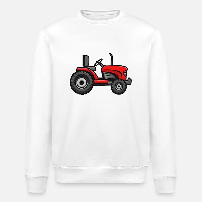 Roter Rasentraktor - Stanley/Stella Unisex Bio-Sweatshirt ROLLER - Weiß