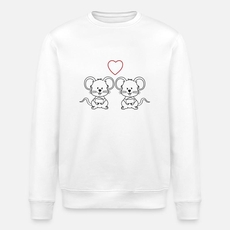 mäuse verliebt 2 - Stanley/Stella Unisex Bio-Sweatshirt ROLLER - Weiß