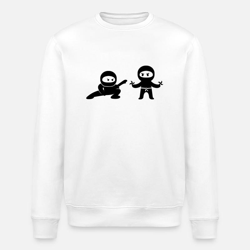 Bande dessinée Ninjas - Sweat bio ROLLER Stanley/Stella Unisexe - blanc