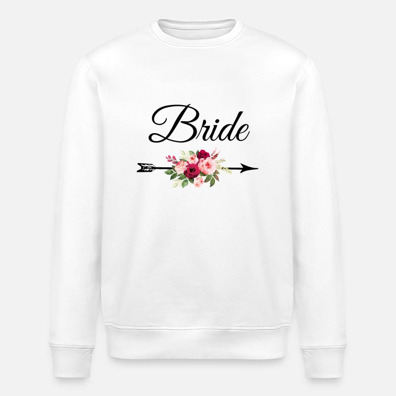 Braut Pfeil Blumenstrauß - Stanley/Stella Unisex Bio-Sweatshirt ROLLER - Weiß