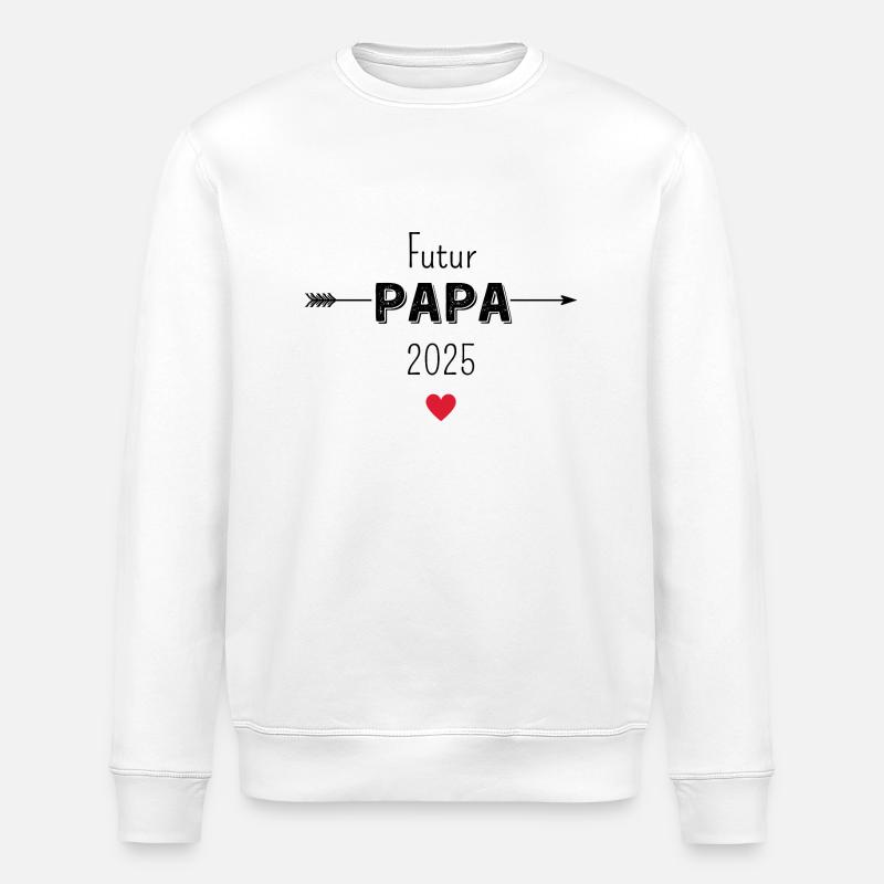 Werdender Papa 2025 - Stanley/Stella Unisex Bio-Sweatshirt ROLLER - Weiß