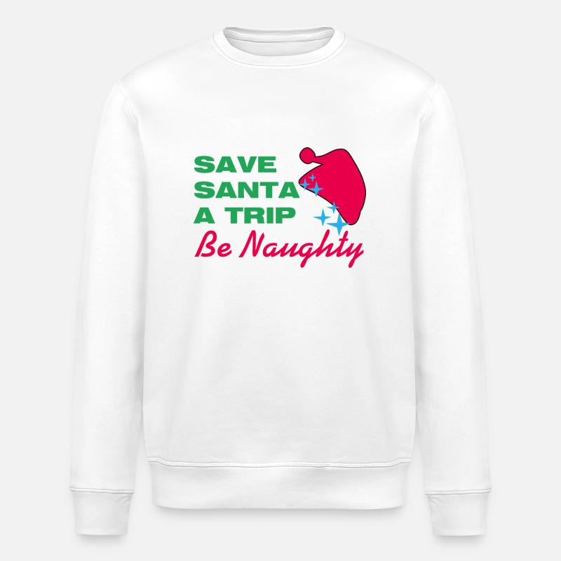 Save Santa A Trip - Stanley/Stella Unisex Bio-Sweatshirt ROLLER - Weiß