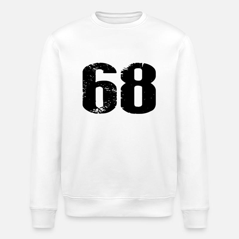 68 Zahl Trikot - Stanley/Stella Unisex Bio-Sweatshirt ROLLER - Weiß