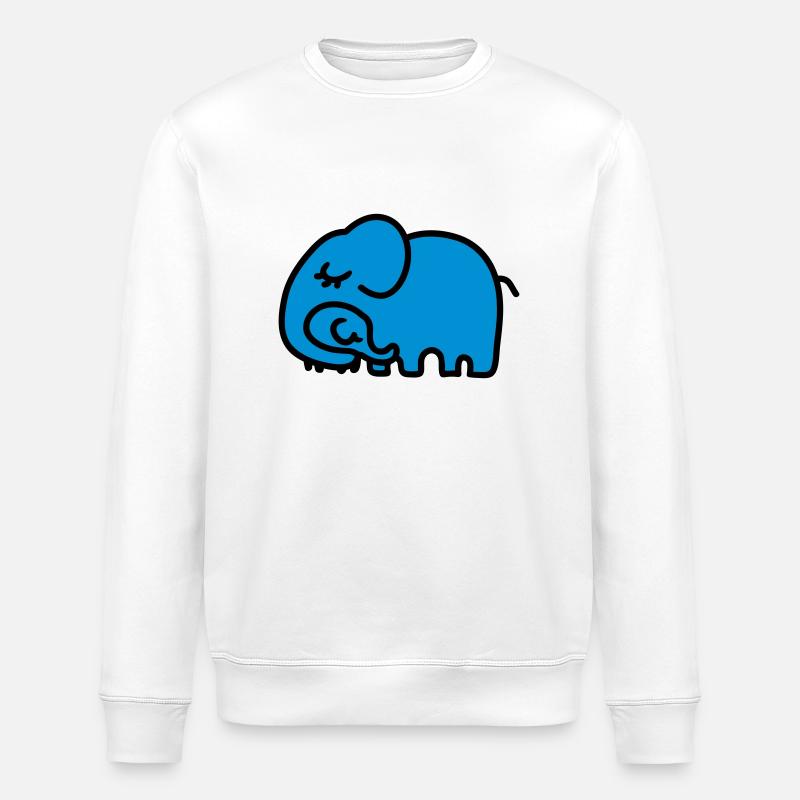 Mutter - Kind Elefant - Stanley/Stella Unisex Bio-Sweatshirt ROLLER - Weiß