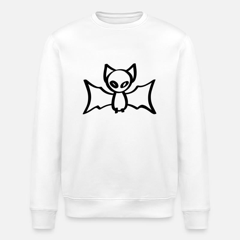 bat halloween bat - Stanley/Stella ROLLER Unisex Organic Sweatshirt - white