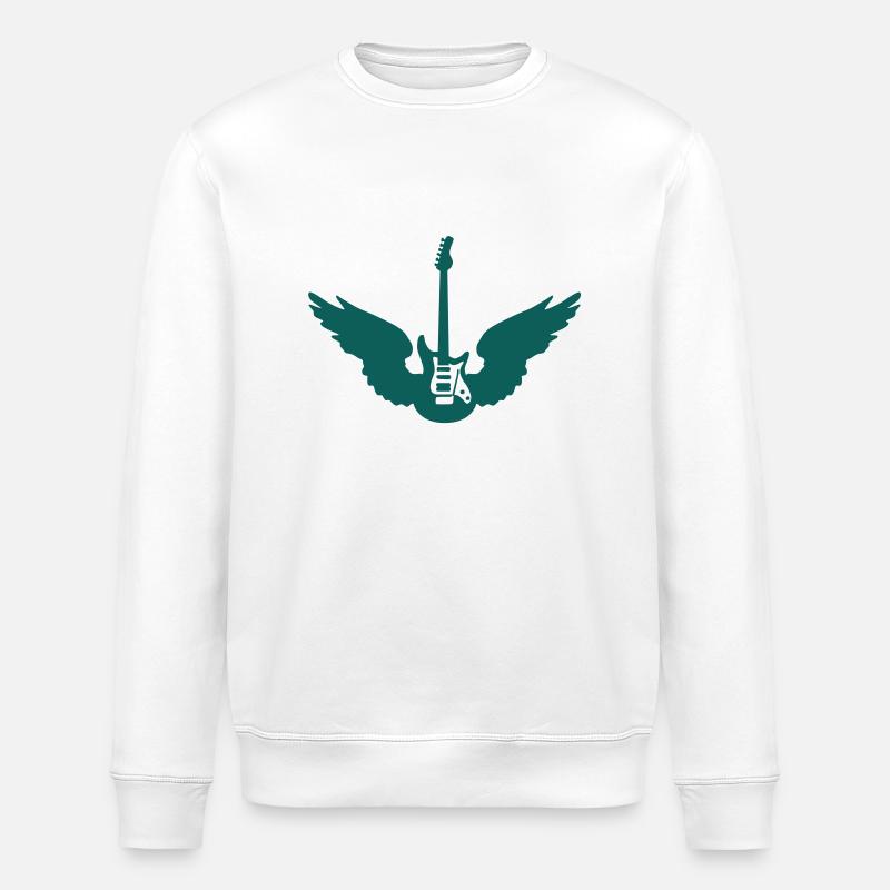 guitar_wings_b_092011_1c - Stanley/Stella Unisex Bio-Sweatshirt ROLLER - Weiß