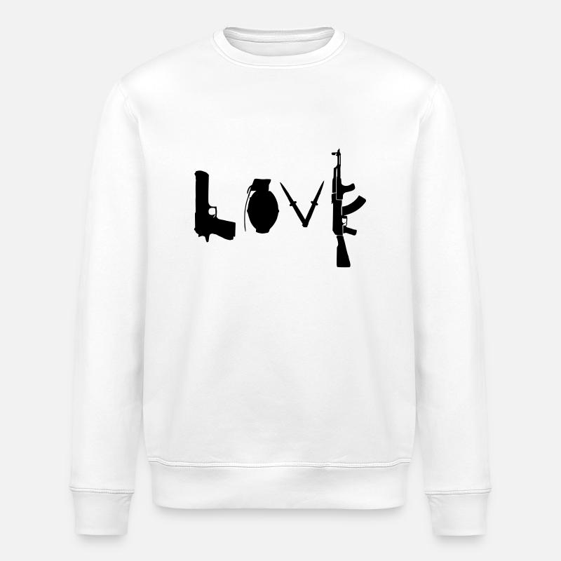 L'amour est guerre - Sweat bio ROLLER Stanley/Stella Unisexe - blanc