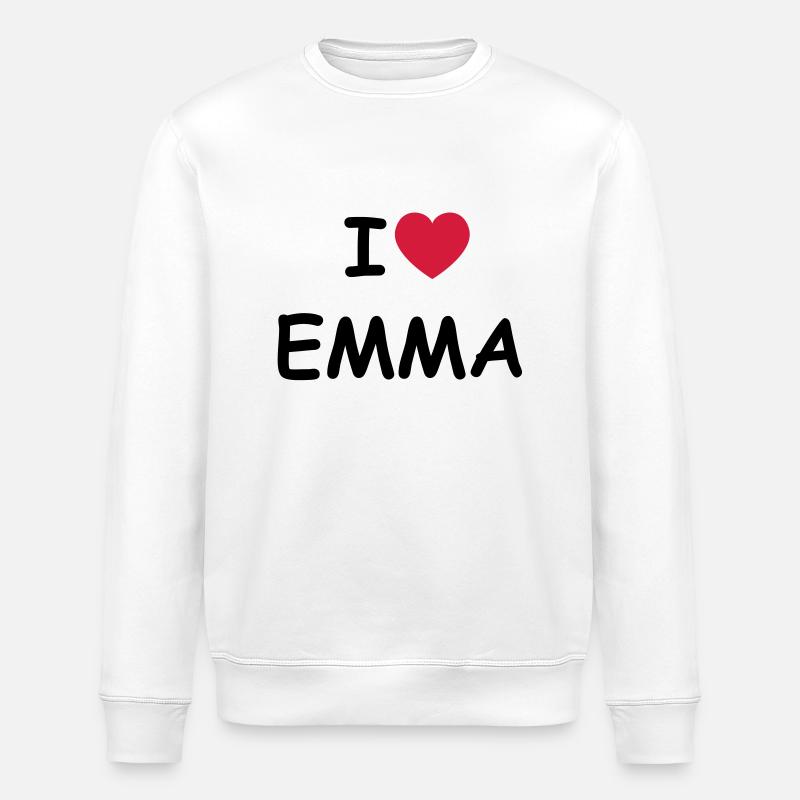 I love Emma - Stanley/Stella ROLLER Unisex Organic Sweatshirt - white