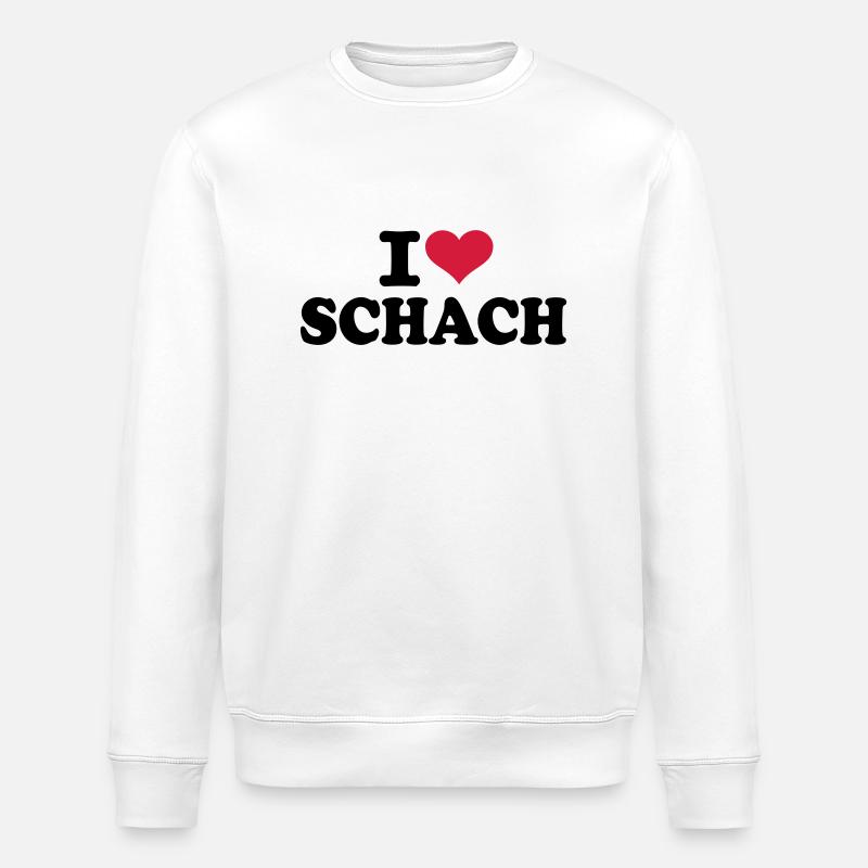 I love chess - Stanley/Stella ROLLER Unisex Organic Sweatshirt - white
