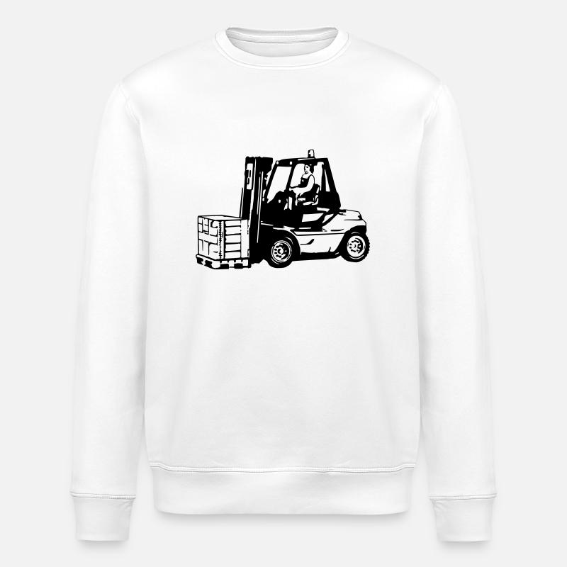 forklift - Stanley/Stella ROLLER Unisex Organic Sweatshirt - white