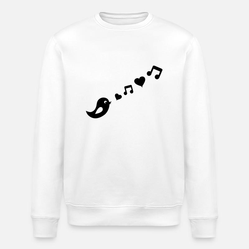 singing_bird_1 - Stanley/Stella ROLLER Unisex Organic Sweatshirt - white