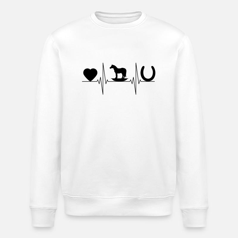 Leben mit Pferdewippe - Stanley/Stella Unisex Bio-Sweatshirt ROLLER - Weiß