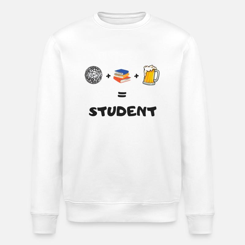 Studentenleben: Bier, Feiern, Bücher - Stanley/Stella Unisex Bio-Sweatshirt ROLLER - Weiß