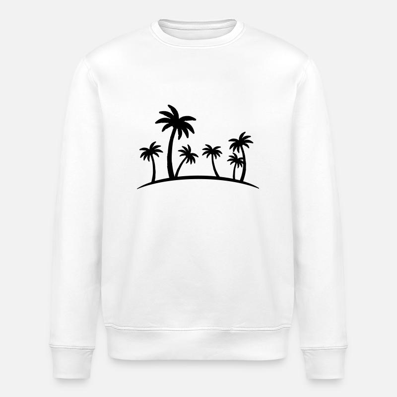 beach palm - Stanley/Stella ROLLER Unisex Organic Sweatshirt - white