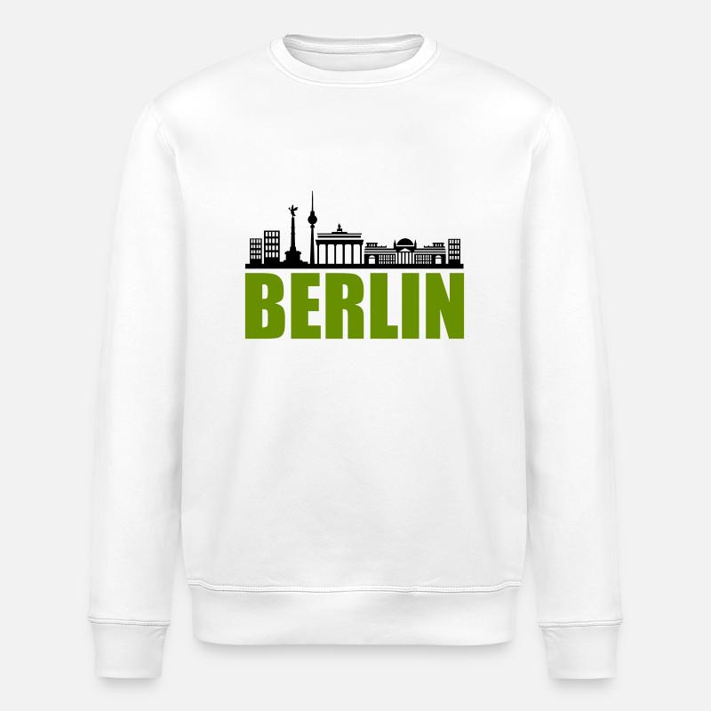 berlin-skyline - Stanley/Stella ROLLER Unisex Organic Sweatshirt - white