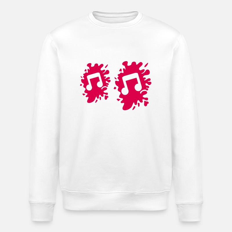 Musical note blobs - Stanley/Stella ROLLER Unisex Organic Sweatshirt - white