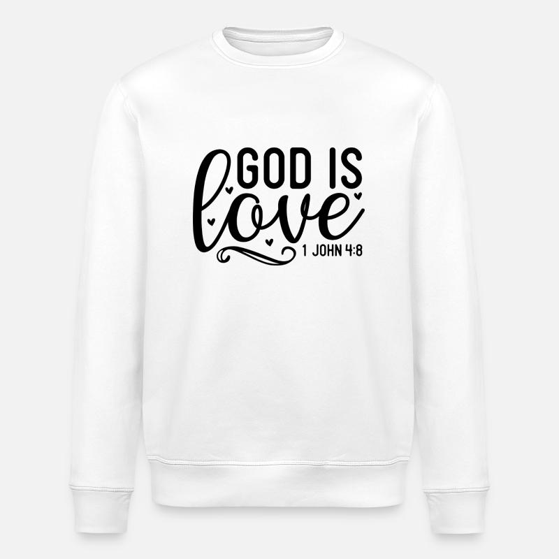 Dieu est amour - Sweat bio ROLLER Stanley/Stella Unisexe - blanc