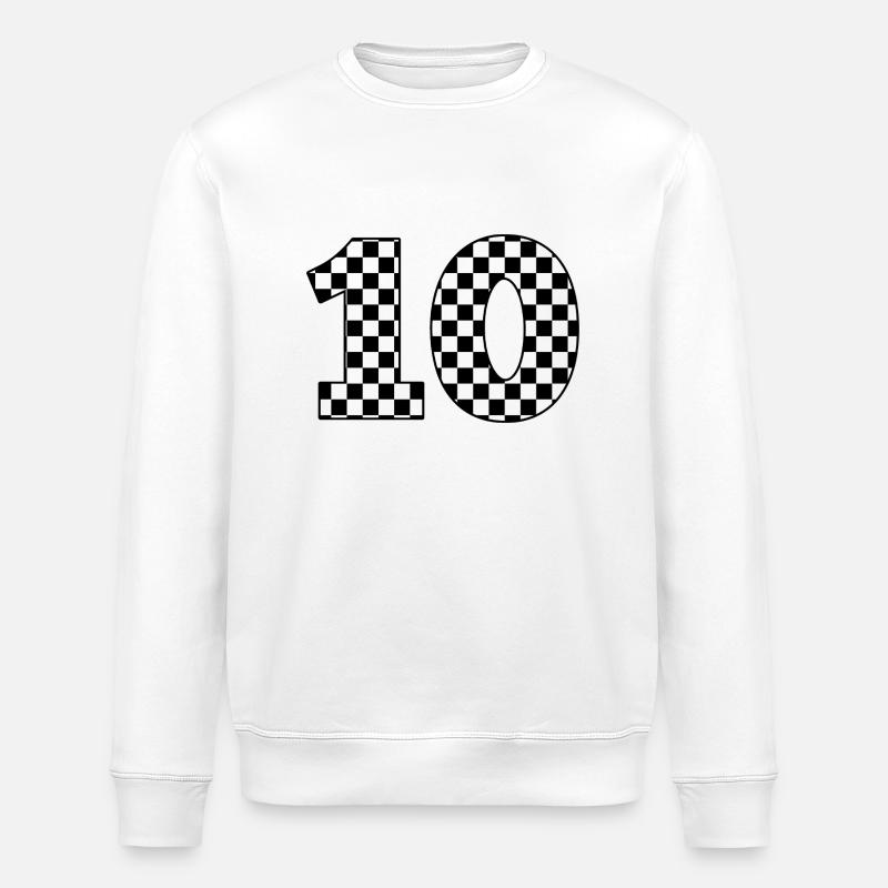 Nummer 10 Plaid - Stanley/Stella Unisex Bio-Sweatshirt ROLLER - Weiß