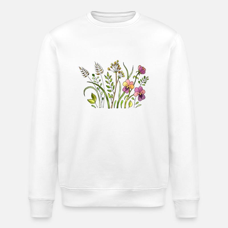 Blumen - Stanley/Stella Unisex Bio-Sweatshirt ROLLER - Weiß