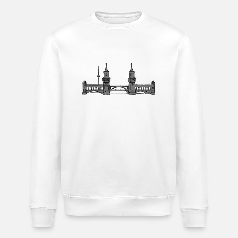 Oberbaum Bridge in Berlin 2 - Stanley/Stella ROLLER Unisex Organic Sweatshirt - white