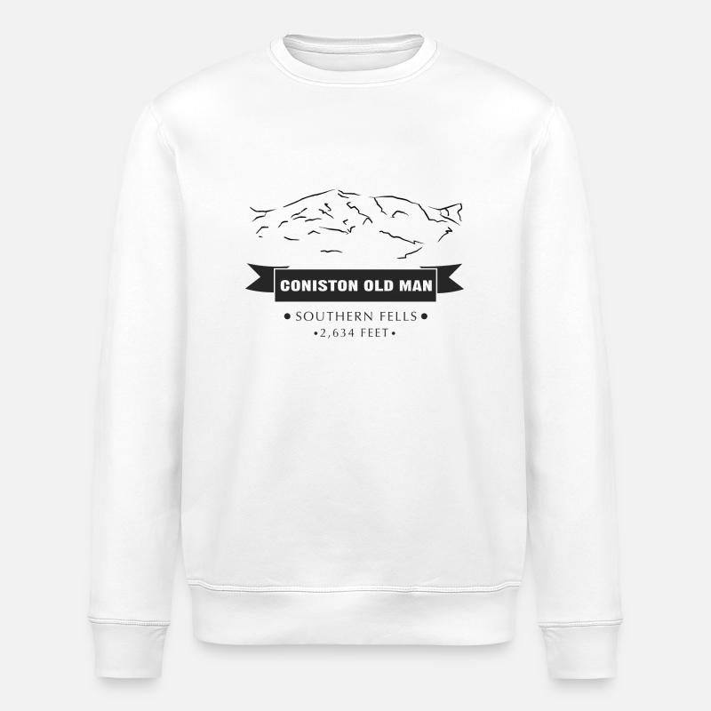 Coniston Old Man - Stanley/Stella ROLLER Unisex Organic Sweatshirt - white