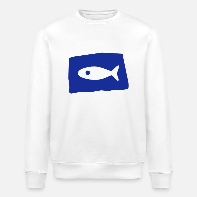 fisch2 - Stanley/Stella ROLLER Unisex Organic Sweatshirt - white